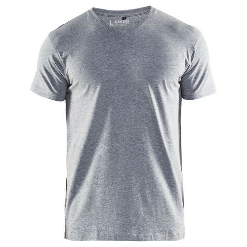 T-shirt Col V Gris Taille L