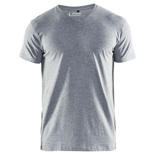T-shirt Col V Gris Taille S