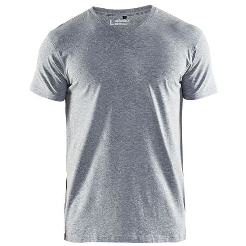 T-shirt Col V Gris Taille Xs