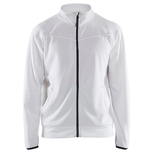 Sweat Zippé Blanc/gris Foncé Taille 4xl