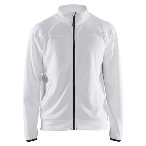Sweat Zippé Blanc/gris Foncé Taille L