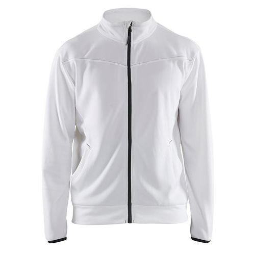 Sweat Zippé Blanc/gris Foncé Taille S