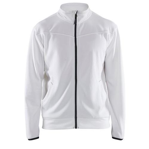 Sweat Zippé Blanc/gris Foncé Taille Xs