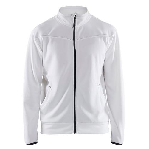 Sweat Zippé Blanc/gris Foncé Taille Xxxl