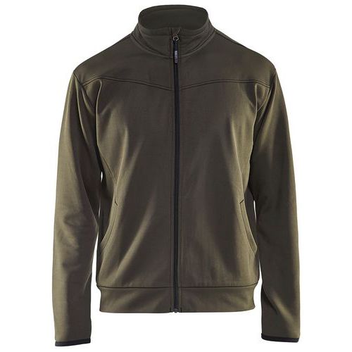 Sweat Zippé Vert Olive/noir Taille 4xl