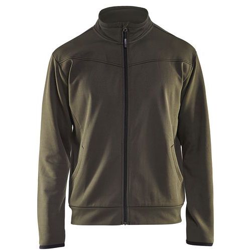 Sweat Zippé Vert Olive/noir Taille L