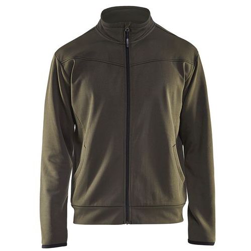 Sweat Zippé Vert Olive/noir Taille M