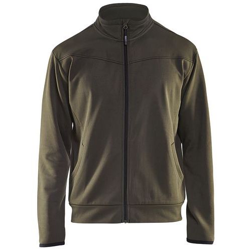 Sweat Zippé Vert Olive/noir Taille S