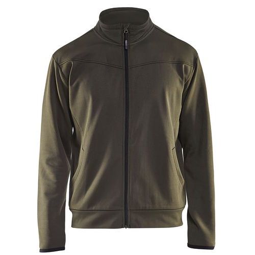 Sweat Zippé Vert Olive/noir Taille Xl