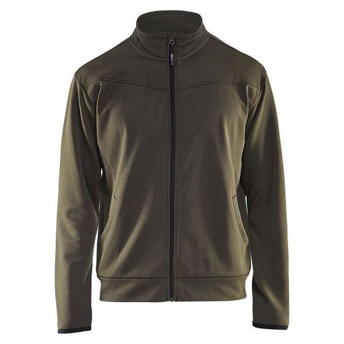 Sweat Zippé Vert Olive/noir Taille Xs