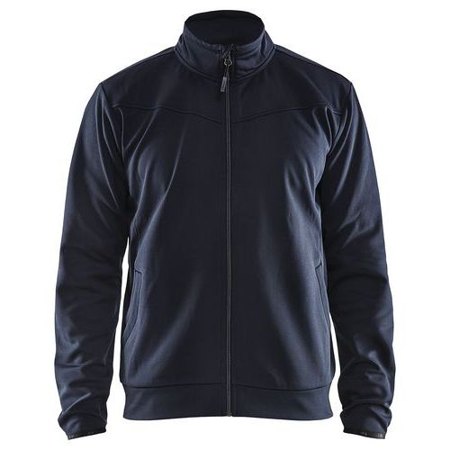 Sweat Zippé Marine Foncé/noir Taille 4xl