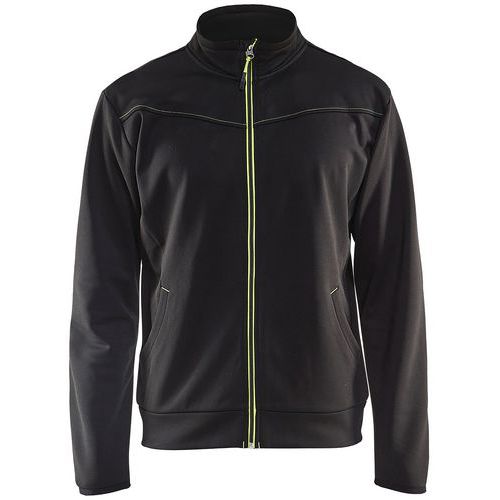 Sweat Zippé Noir/jaune Fluorescent Taille Xl