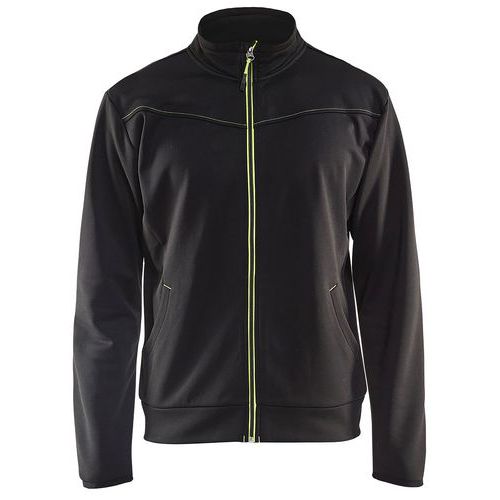 Sweat Zippé Noir/jaune Fluorescent Taille Xxl