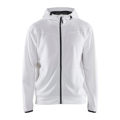 Sweat Zippé à Capuche Blanc/gris Foncé Taille 4xl