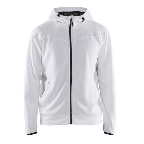 Sweat Zippé à Capuche Blanc/gris Foncé Taille L