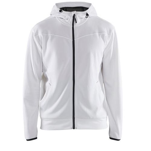 Sweat Zippé à Capuche Blanc/gris Foncé Taille S