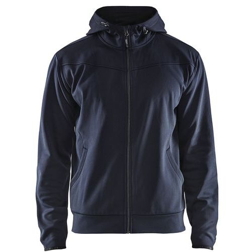 Sweat Zippé à Capuche Marine Foncé/noir Taille M
