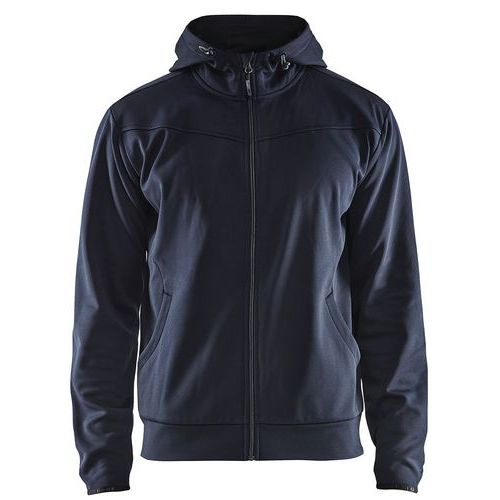 Sweat Zippé à Capuche Marine Foncé/noir Taille S