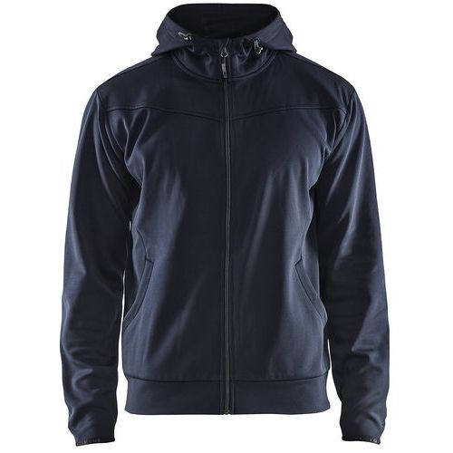 Sweat Zippé à Capuche Marine Foncé/noir Taille Xs