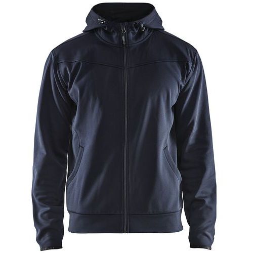 Sweat Zippé à Capuche Marine Foncé/noir Taille Xxl