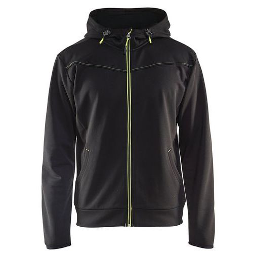 Sweat Zippé à Capuche Noir/jaune Fluorescent Taille 4xl
