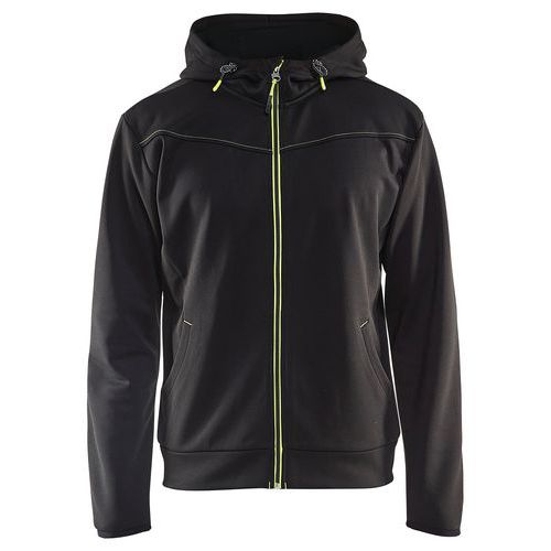 Sweat Zippé à Capuche Noir/jaune Fluorescent Taille Xxl