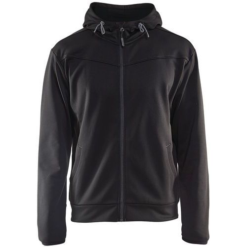 Sweat Zippé à Capuche Noir/gris Foncé Taille Xs