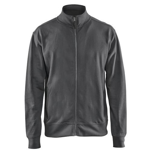 Sweat Zippé Gris Foncé Taille Xxxl