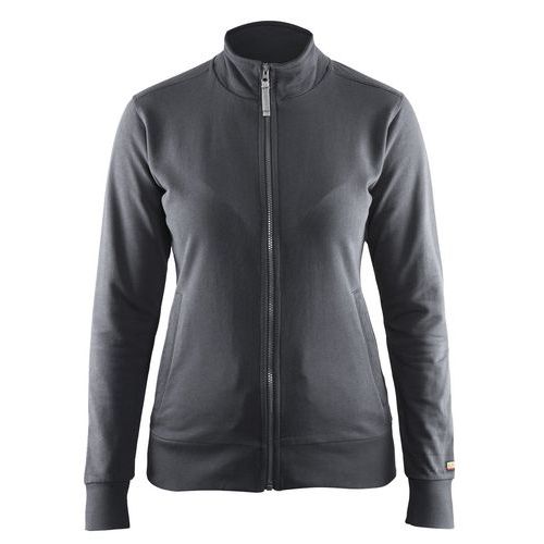 Sweat Zippé Femme Gris Foncé Taille S