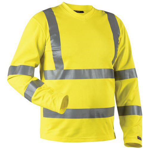 T-shirt Manches Longues Haute Visibilité Col V Taille S