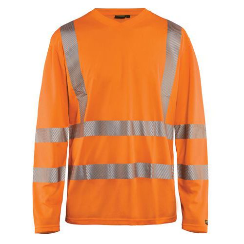 T-shirt Manches Longues Haute Visibilité Col V Taille Xxl