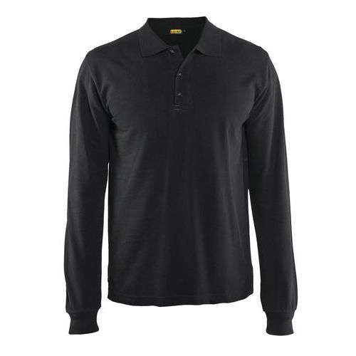 Polo Manches Longues Noir Taille Xl