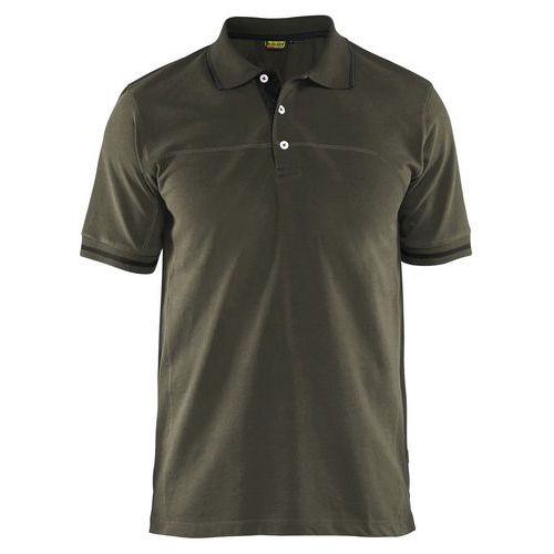 Polo Bicolore Vert Olive/noir Taille Xs