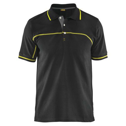 Polo Bicolore Noir/jaune Fluorescent Taille L