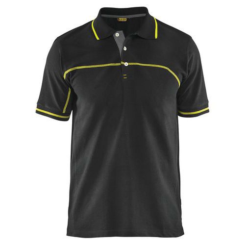 Polo Bicolore Noir/jaune Fluorescent Taille Xs