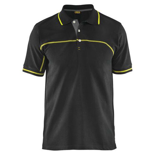 Polo Bicolore Noir/jaune Fluorescent Taille Xxl