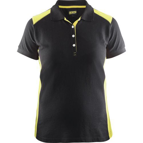 Polo Femme Noir/jaune Fluorescent Taille M