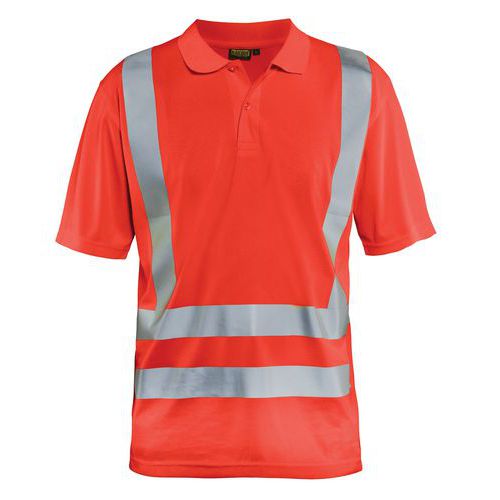 Polo Anti-uv Haute-visibilité Rouge Fluorescent Taille Xs
