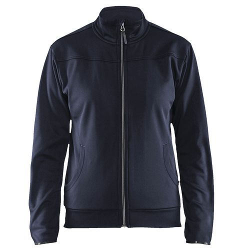 Sweat Zippé Femme Marine Foncé/noir Taille Xs