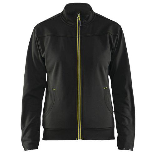 Sweat Zippé Femme Noir/jaune Fluorescent Taille M