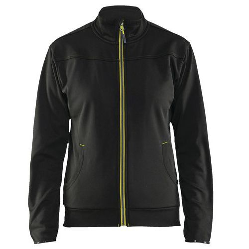 Sweat Zippé Femme Noir/jaune Fluorescent Taille Xs