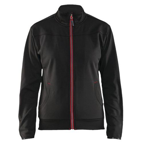Sweat Zippé Femme Noir/rouge Taille M