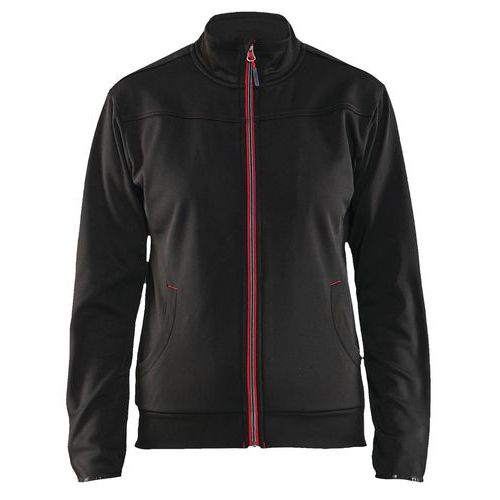 Sweat Zippé Femme Noir/rouge Taille S