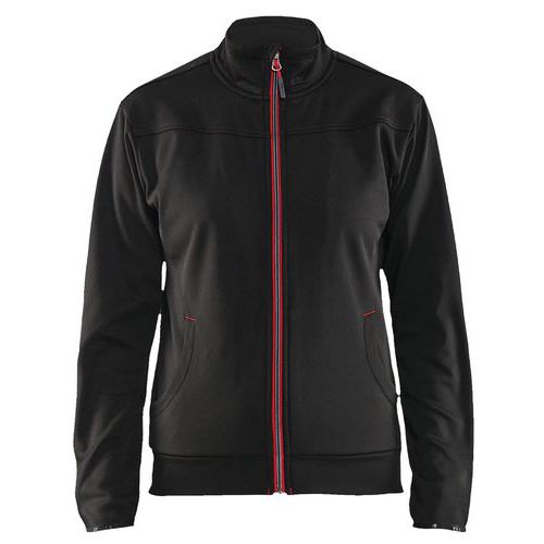 Sweat Zippé Femme Noir/rouge Taille Xs