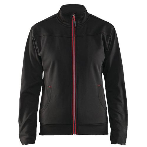 Sweat Zippé Femme Noir/rouge Taille Xxl
