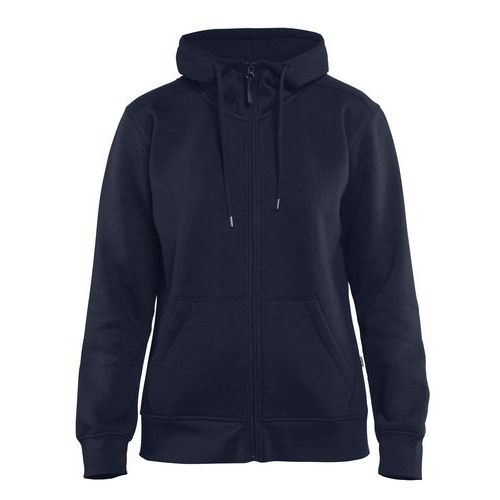 Sweat Zippé à Capuche Femme Marine Taille S