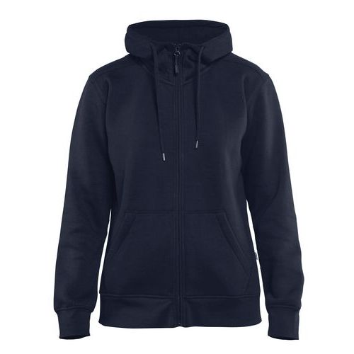 Sweat Zippé à Capuche Femme Marine Taille Xs