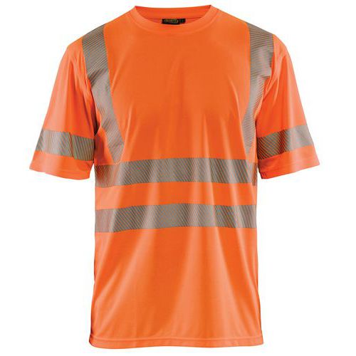 T-shirt Anti-uv Haute Visibilité Orange Fluorescent Taille L
