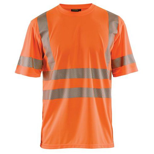T-shirt Anti-uv Haute Visibilité Orange Fluorescent Taille M