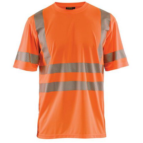 T-shirt Anti-uv Haute Visibilité Orange Fluorescent Taille S